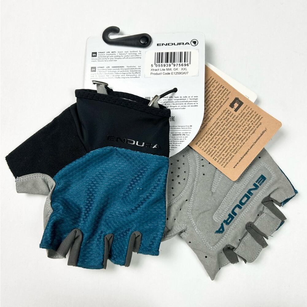Endura Xtract Lite Mitt Cycling Fingerless Glove Blue Black XXL - Picture 2 of 5
